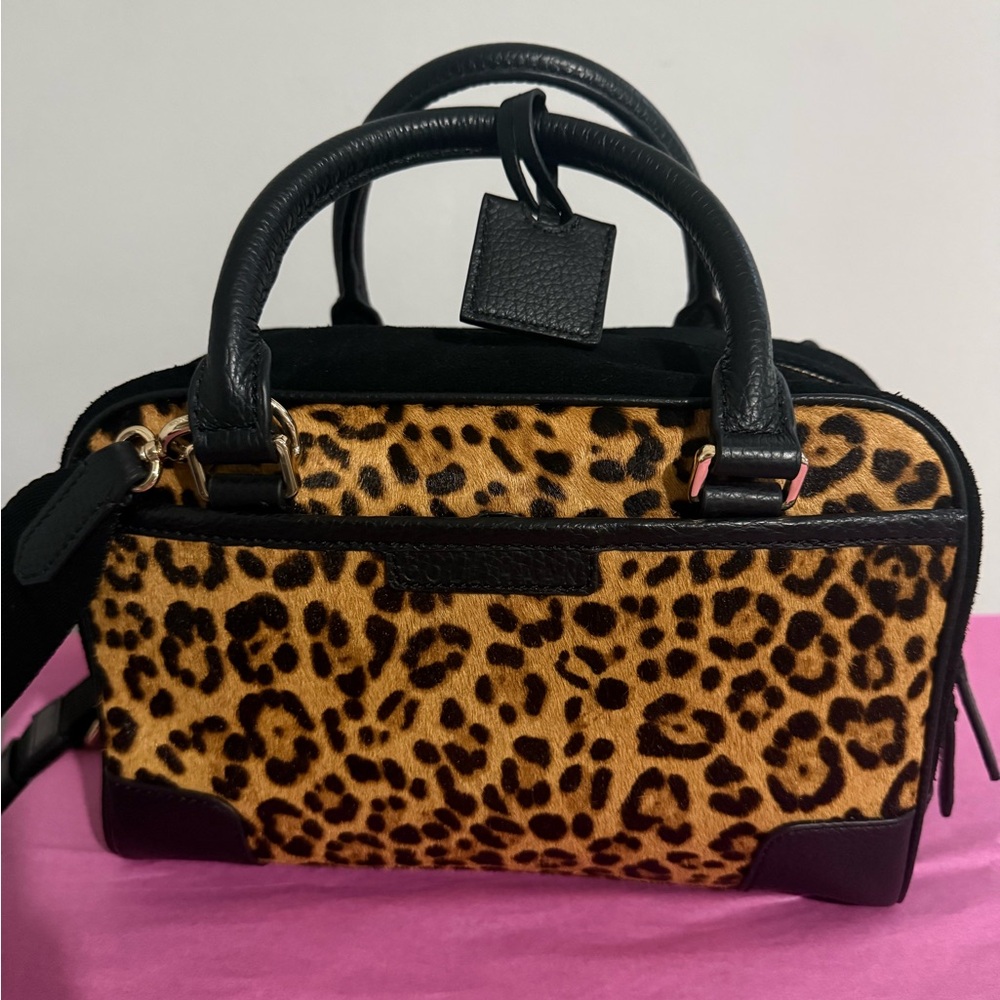 Cole Haan Leopard hair calf crossbody satchel New